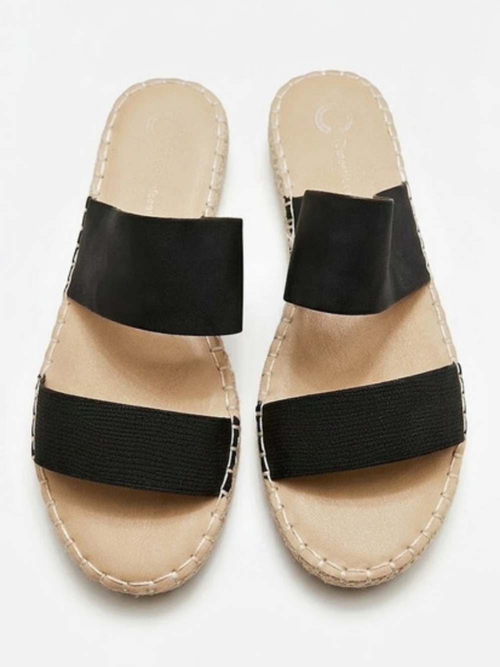 Confort Sandals Espadrille Sandals in Black & Cream US 9
